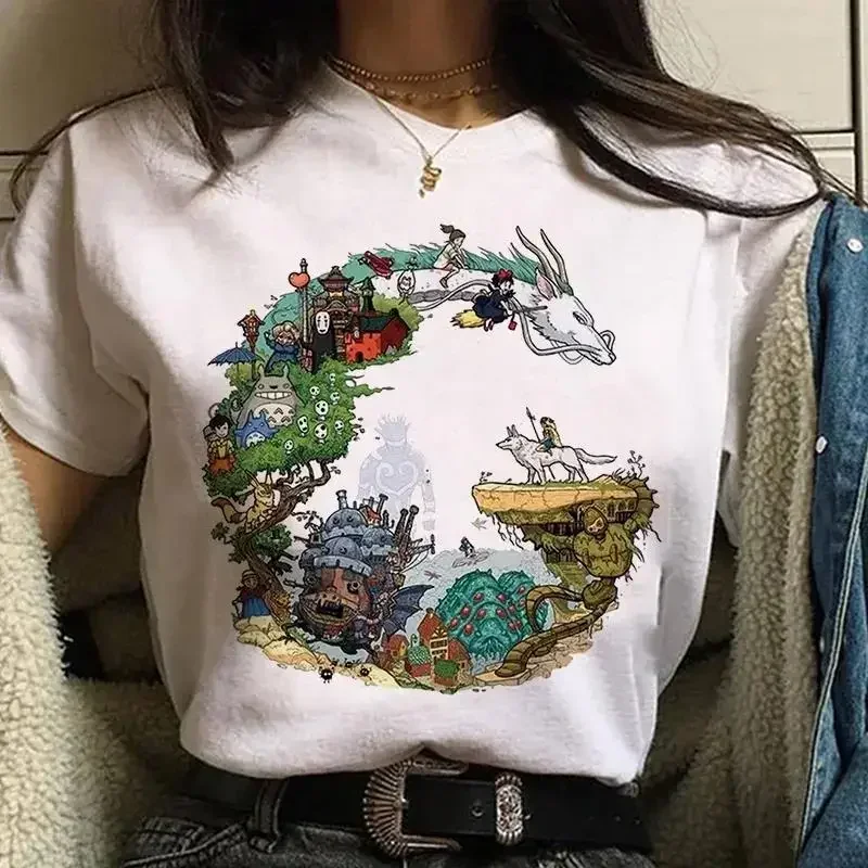 Summer Comfortable Casual Short Sleeve T-Shirt Japanese Anime Harajuku Cute Clothing T-Shirt Women's Clothing Fashion Top Y2k