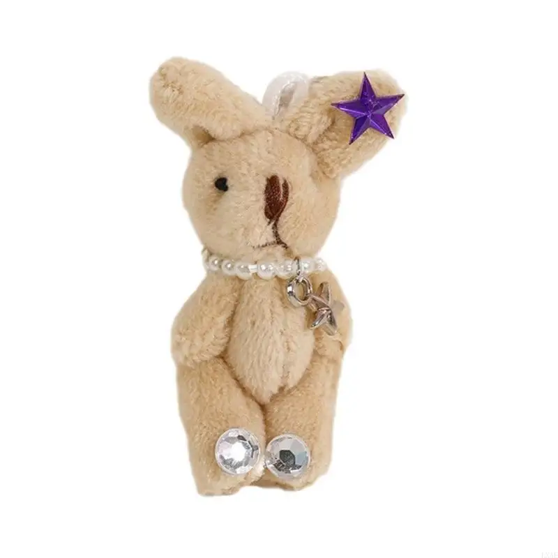 Rabbit Doll Keyring Accessories Adorable Rabbit Toy Pendant for DIY Crafts