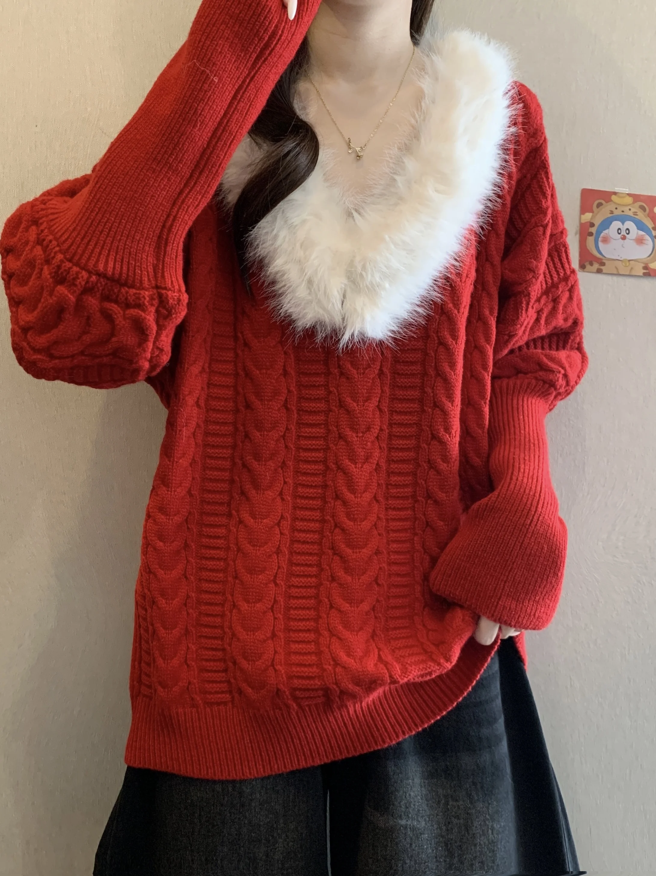 

plus Size Women's Lazy Sle Thiened Knitwear Sweater Autumn Winter New Loose Versatile Long Sve Top Trendy Korean Version