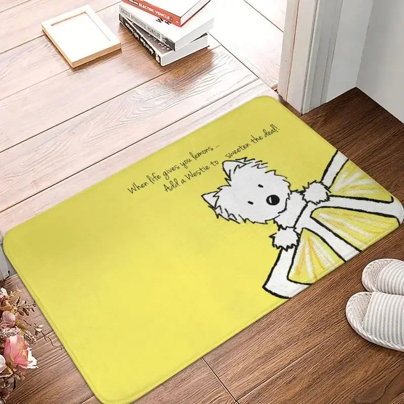 Personalized Life Lemons Westie Dog Doormat Mat Anti-Slip West Highland White Terrier Kitchen Bath Garage Rug Carpet 40*60cm