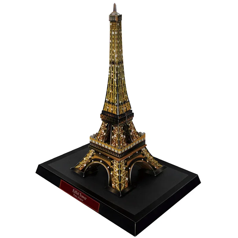 França torre eiffel noite 3d modelo de papel arquitetura papercraft diy arte origami construção adolescentes adulto artesanal brinquedos QD-151