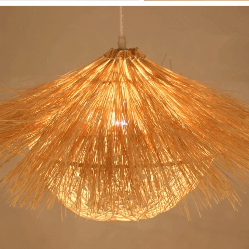 

Hot Sale Bamboo Pendant Lamp Restaurant Bamboo Vine Lampshade Chandeliers Pendant Lights HandmadeNatural Rattan Wicker E27 LED