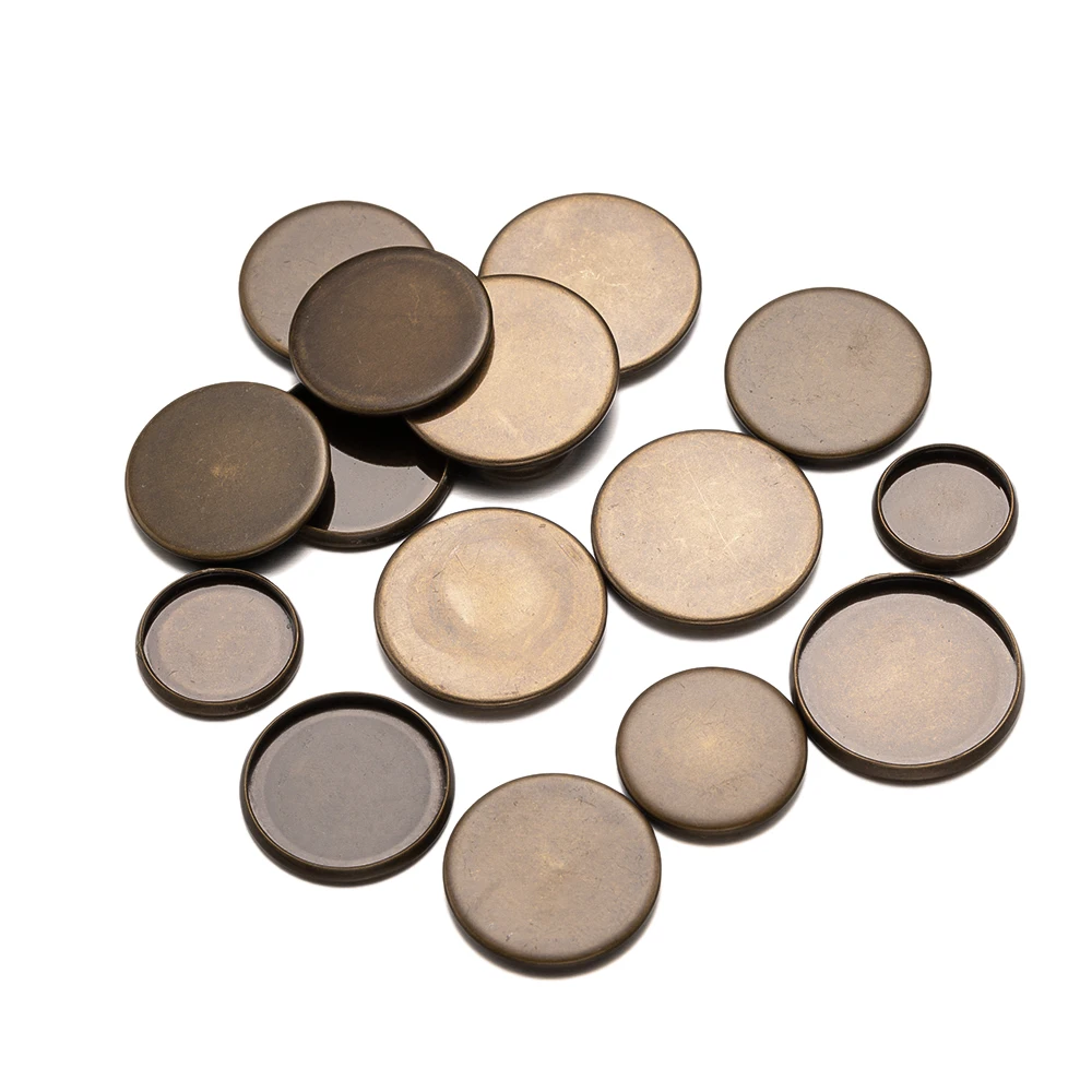20 stücke runde Cabochon Basis antike Bronze leere Tablett Lünette Einstellungen für DIY Schmuck herstellung liefert Zubehör Materialien Handwerk – Detail 3