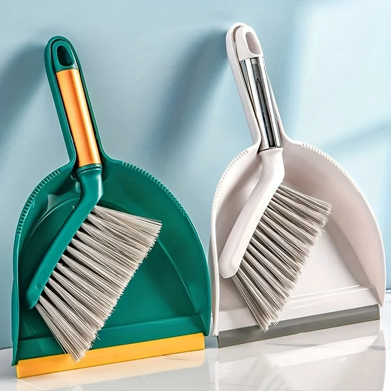 1 Set of Desktop Broom Set, Compact Broom, Suitable for Household Durable Plastic Shovel Brushes, Easy To Store and Use