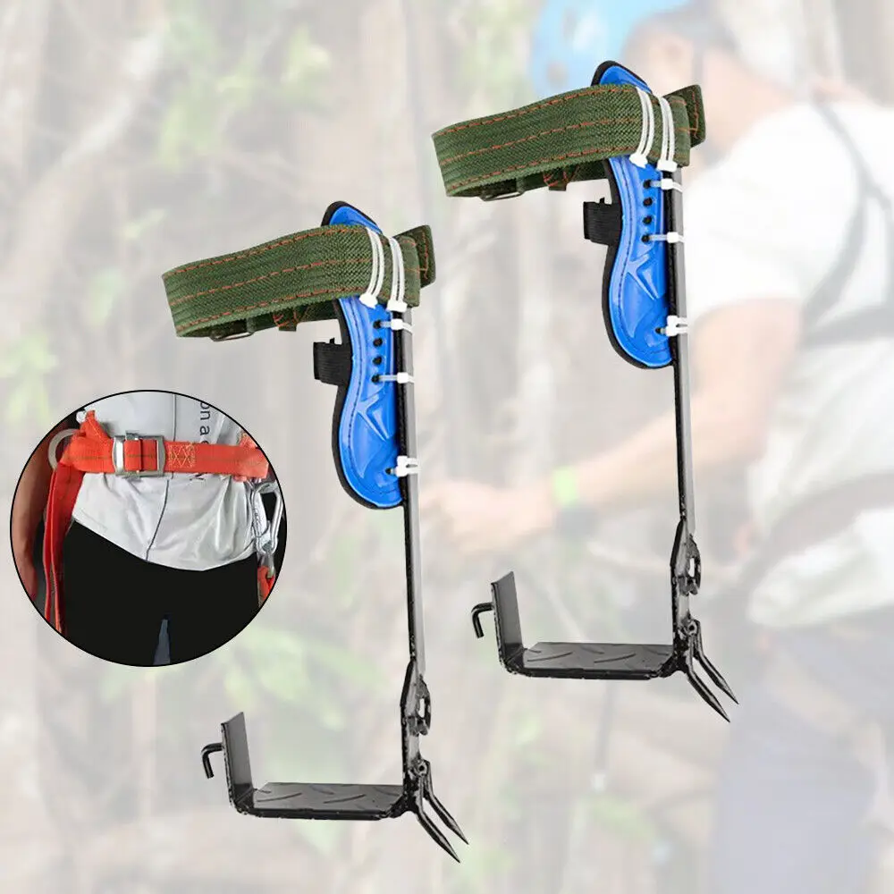 2-Gear Tree Climbing Spike Set Pole Climbing Spurs مع حزام أمان وحزام للقدم