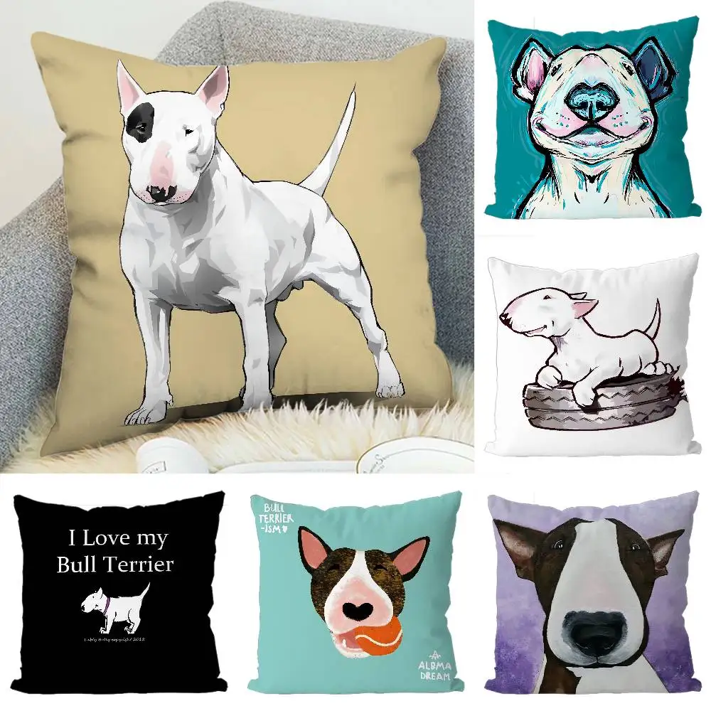 

Bull Terrier Pillow Case Luxury Double-sided For Car Pillows 45x45 Cushions Cover Home And Decoration Sofa Pillowcase 50x50