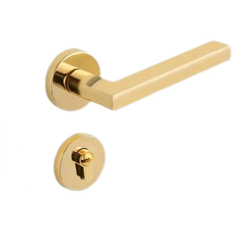 Full Set Handle Lock 58 Silent Bedroom Wooden Door Bright Gold Split Door Lock