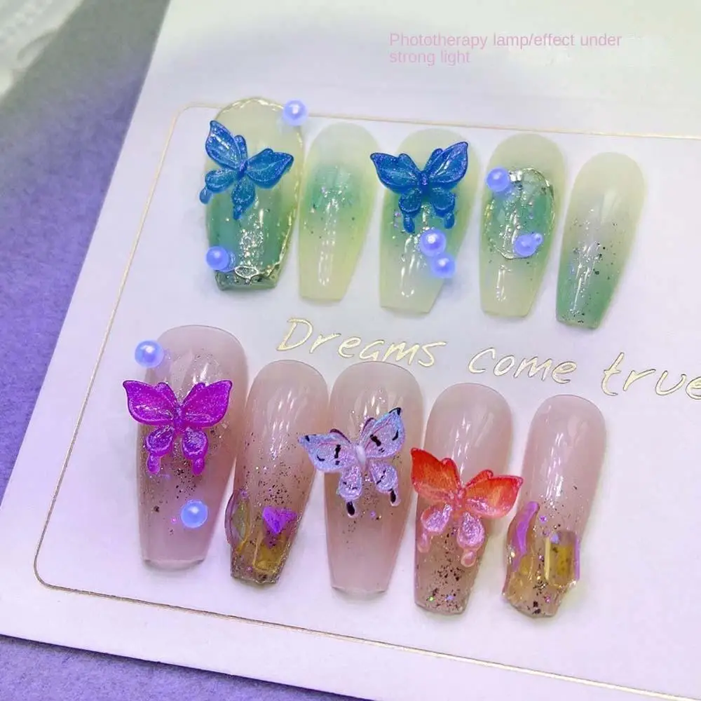 Manicure Accessories Nail Ornament Random Color Butterfly Nail Decorations Nail Jewelry Nail Rhinestones 3D Nail Art Drills