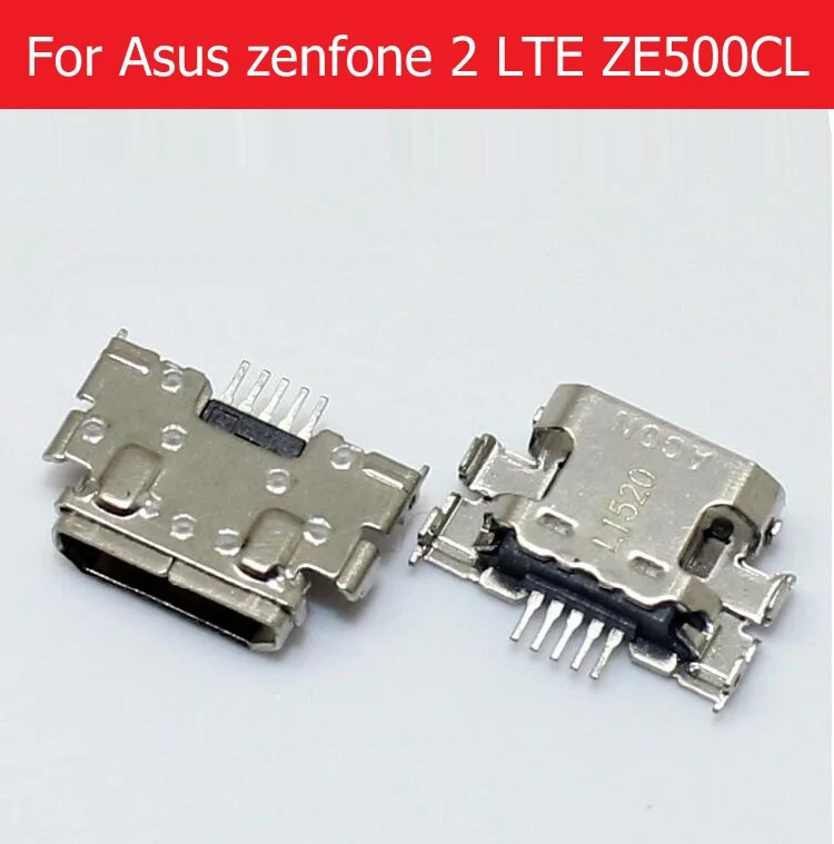 100% Genuine Micro USB charger port For Asus zenfone 2 LTE ZE500CL date charging dock socket USB jack slot connector replacement