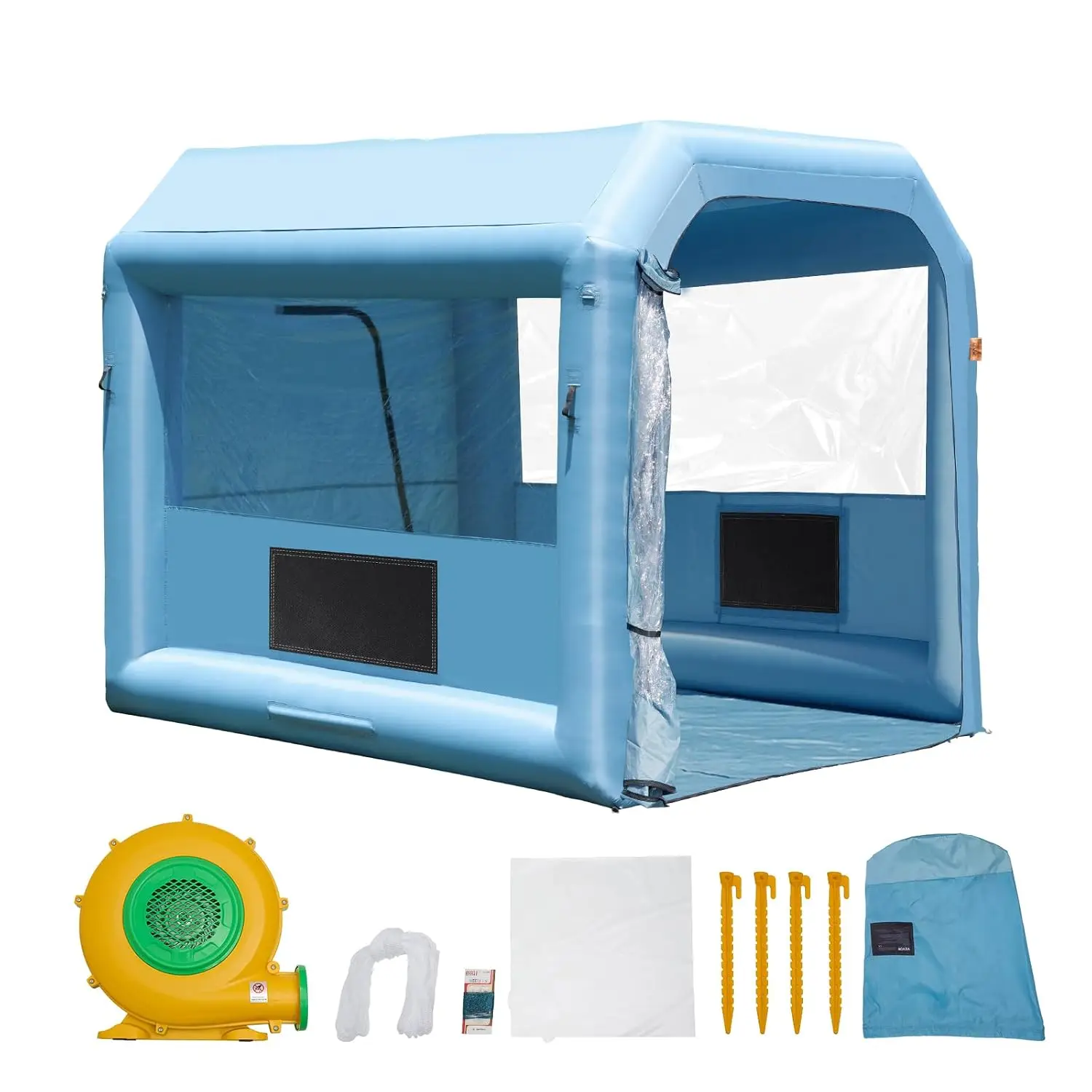Inflatable Paint Booth, 9.8 x 8.2 x 8.2 ft Inflatable Spray Booth, with 550W Powerful Blower and Air Filter System, Portable Car