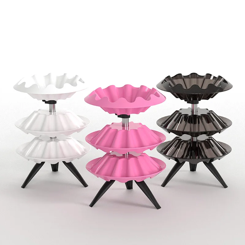 Modern 3-Layer Standing Type Nail Polish Display Rack Plastic Nail Salon Storage Rack