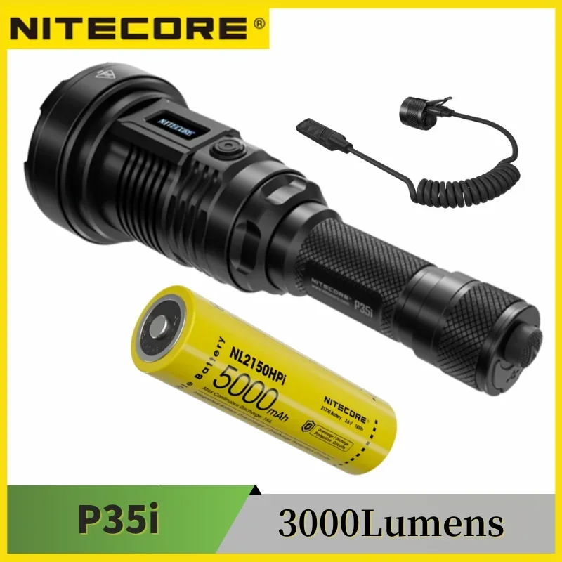 lanterna led recarregavel nitecore xp g3 led 3000lumen bateria nl2150hpi interruptor remoto rsw2i display oled p35i 01