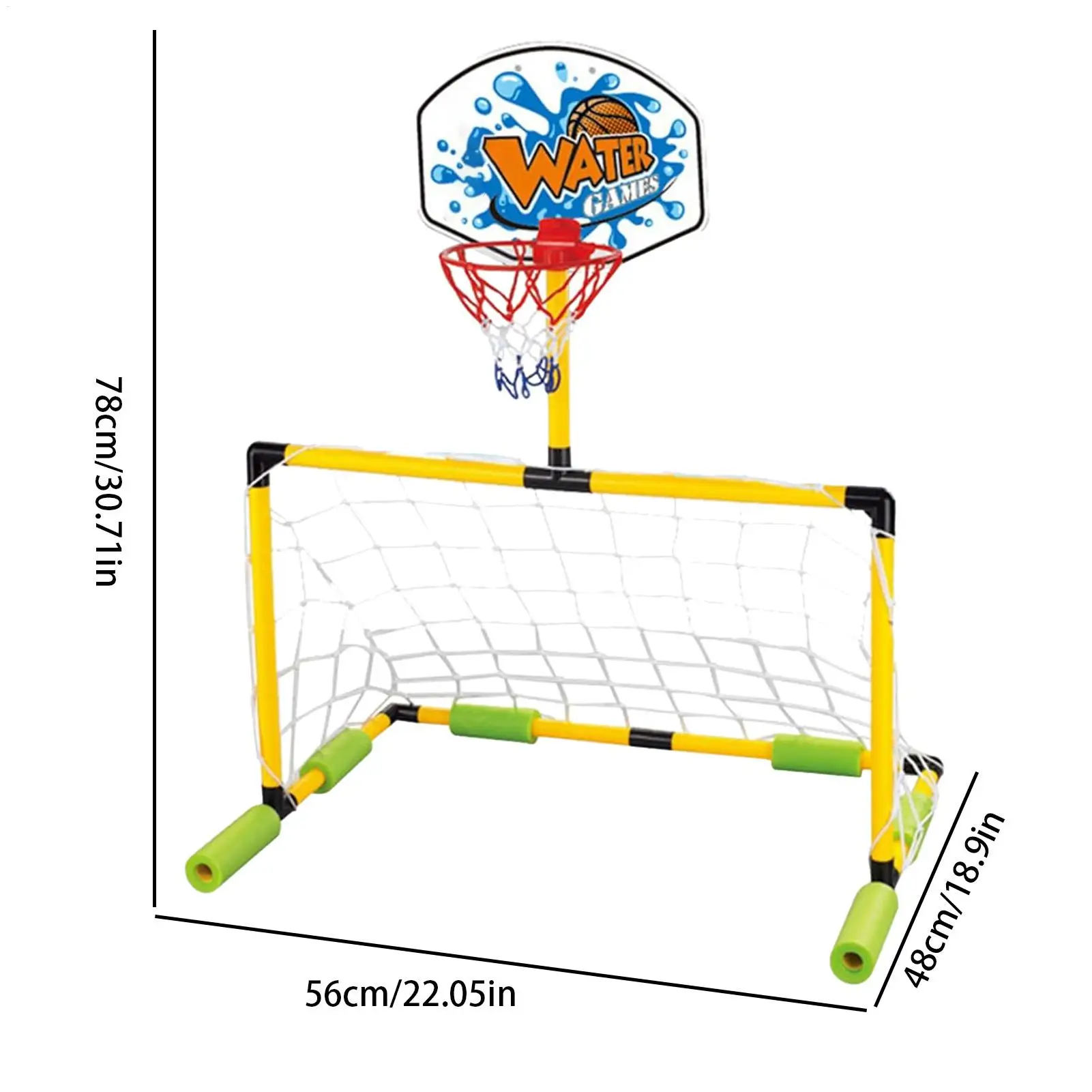 Pool Basketball Hoop Floating Pool Basketball Goal Set With Pump And Football Waterproof Portable Door Frame For Lake Beach Gym