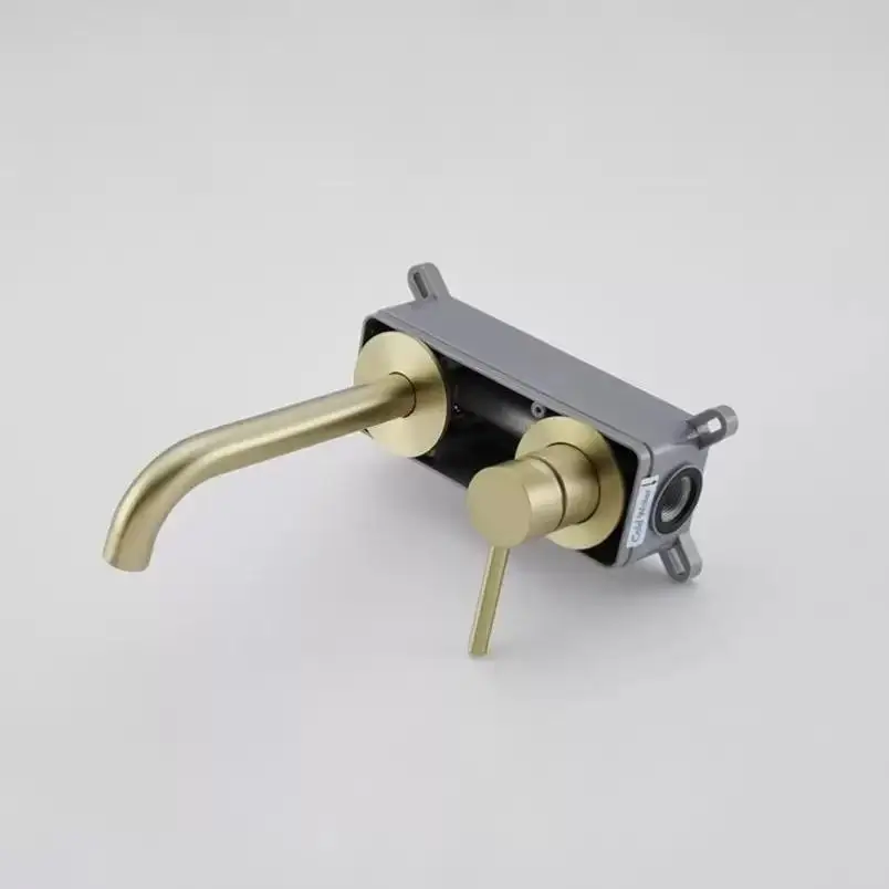 

Wall Mounted Concealed Brass Bathroom Basin Faucets Embedded Cartridge Basin Mixer Sink Faucet Washbasin Tap Hot Cold Water Tap