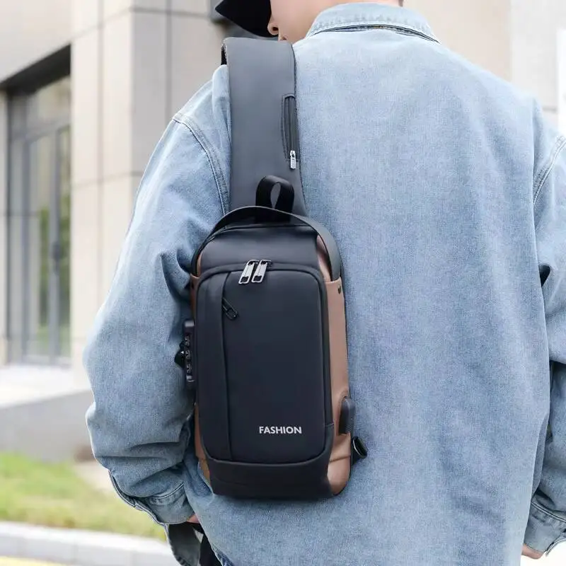 

Multifunction Anti-theft USB Shoulder Crossbody Bag Travel Sling Pack Messenger Pack Chest Bag Male Luxury Brand Men Chest Bag