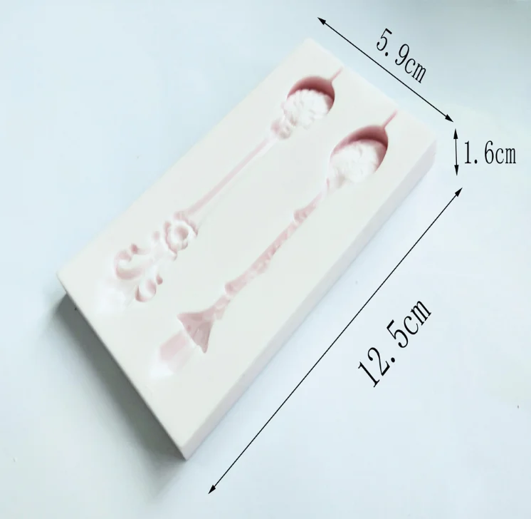 Colher Lace Líquido Silicone Mold, Fondant Soft Pottery Clay Glue Gum Modeling Tool, Europeu