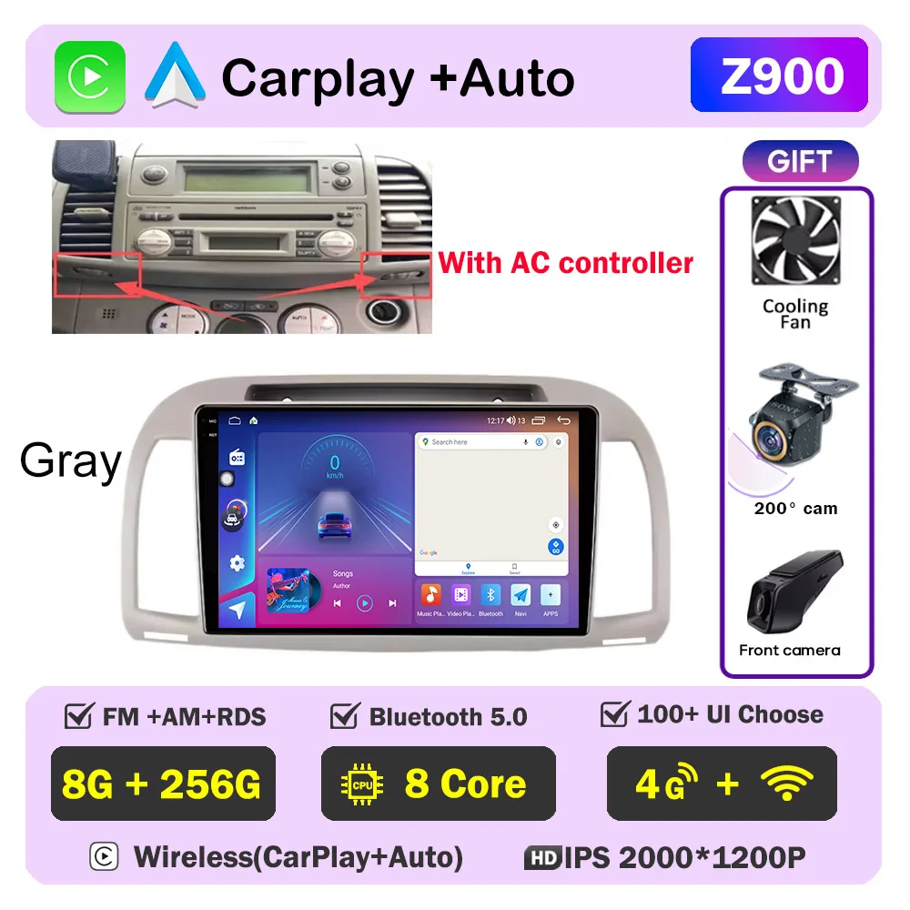 Carplay Android Autoradio Voor Nissan March Micra K12 2002-2010 Auto GPS Navigatie Head Unit Stereo 4G WIFI multimedia Draadloos