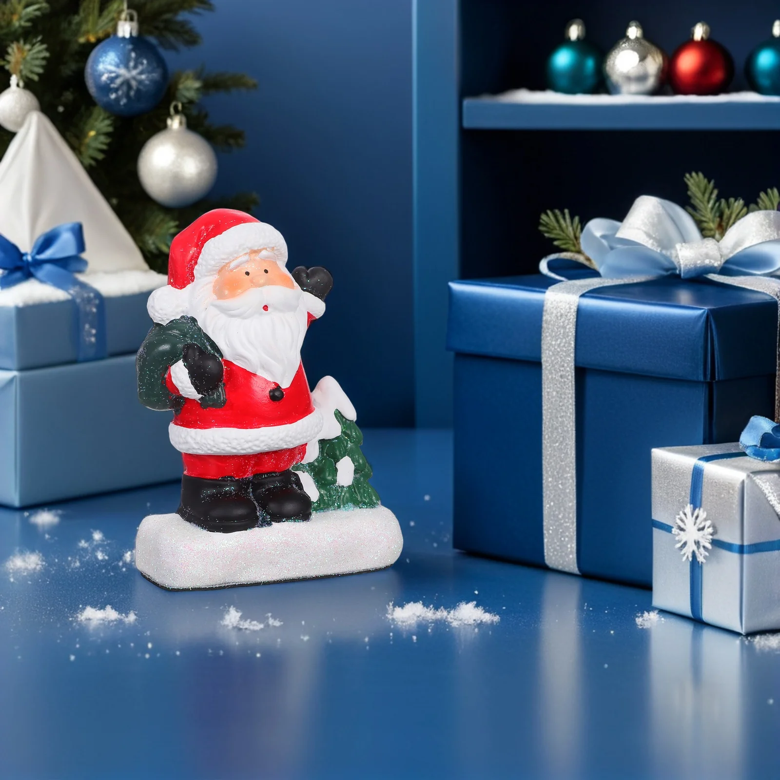 

Resin Santa Claus Miniature Holiday Ornament Christmas Mantel Decoration DIY Fairy Garden Micro Landscape Santa Sculpture