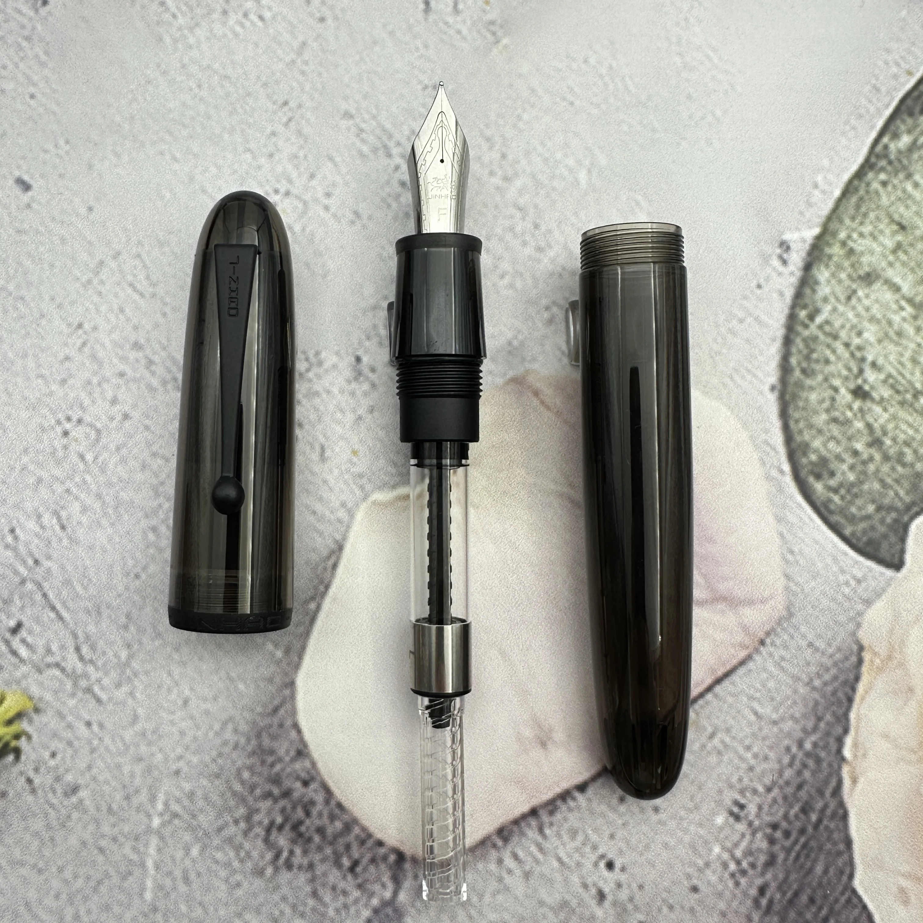 Pióro wieczne Jinhao 9019 Limited Transparent Black # Długopis biurowy z żywicy, duży rozmiar, wkład 8 EF/F/M, z dużym konwerterem. — zdjęcie produktu 4