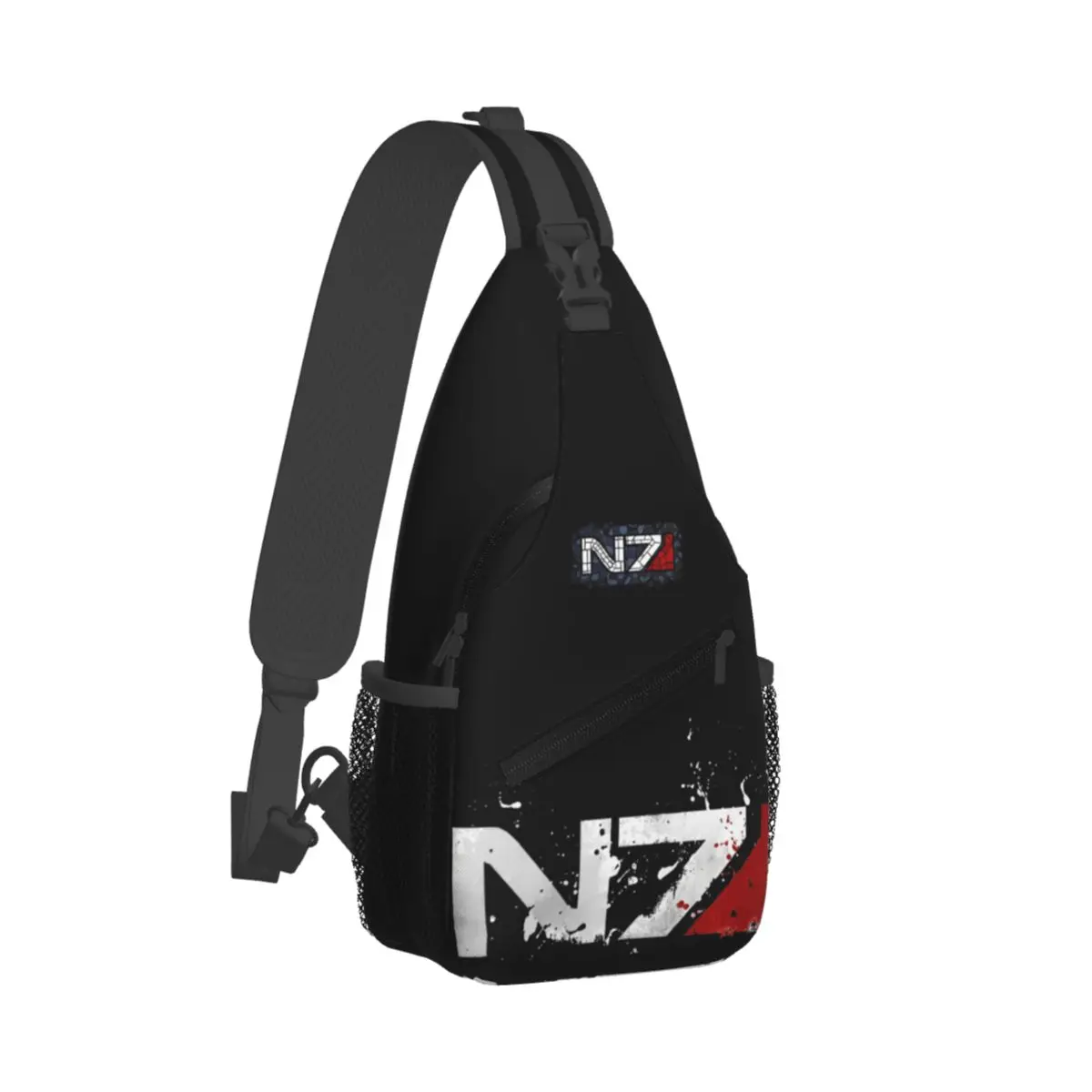 Mass Effect Distressed N7 Small Sling Bag Chest Crossbody Shoulder Backpack Outdoor Sports Daypacks Fashion Satchel