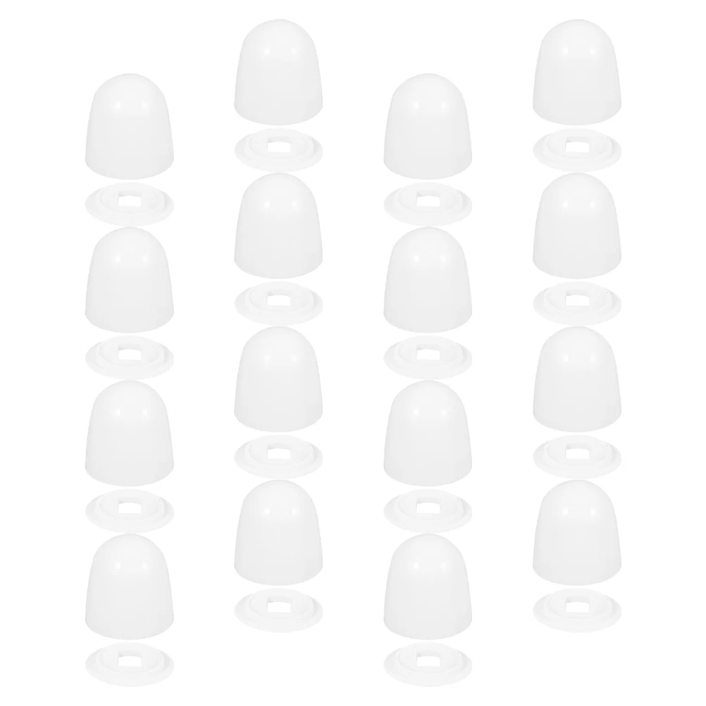 

6 Sets Toilet Decoration Hats Plastic White Round Caps for Screws Durable Material Universal Compatibility Enhance Bathroom