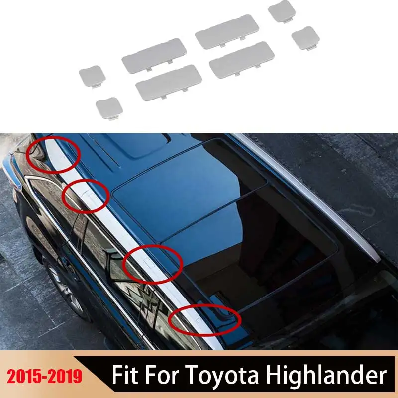 For Toyota Highlander 2015 2016 2017 2018 2019 Car Roof Rails Rack End Cover Shell Car Luggage Rack Cover Decoration Accessories