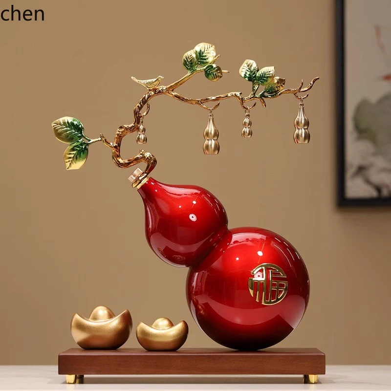 

ZML Lucky Fulu Metal Transport Gourd Ornament New Chinese Living Room TV Cabinet Ornament High-end Gifts