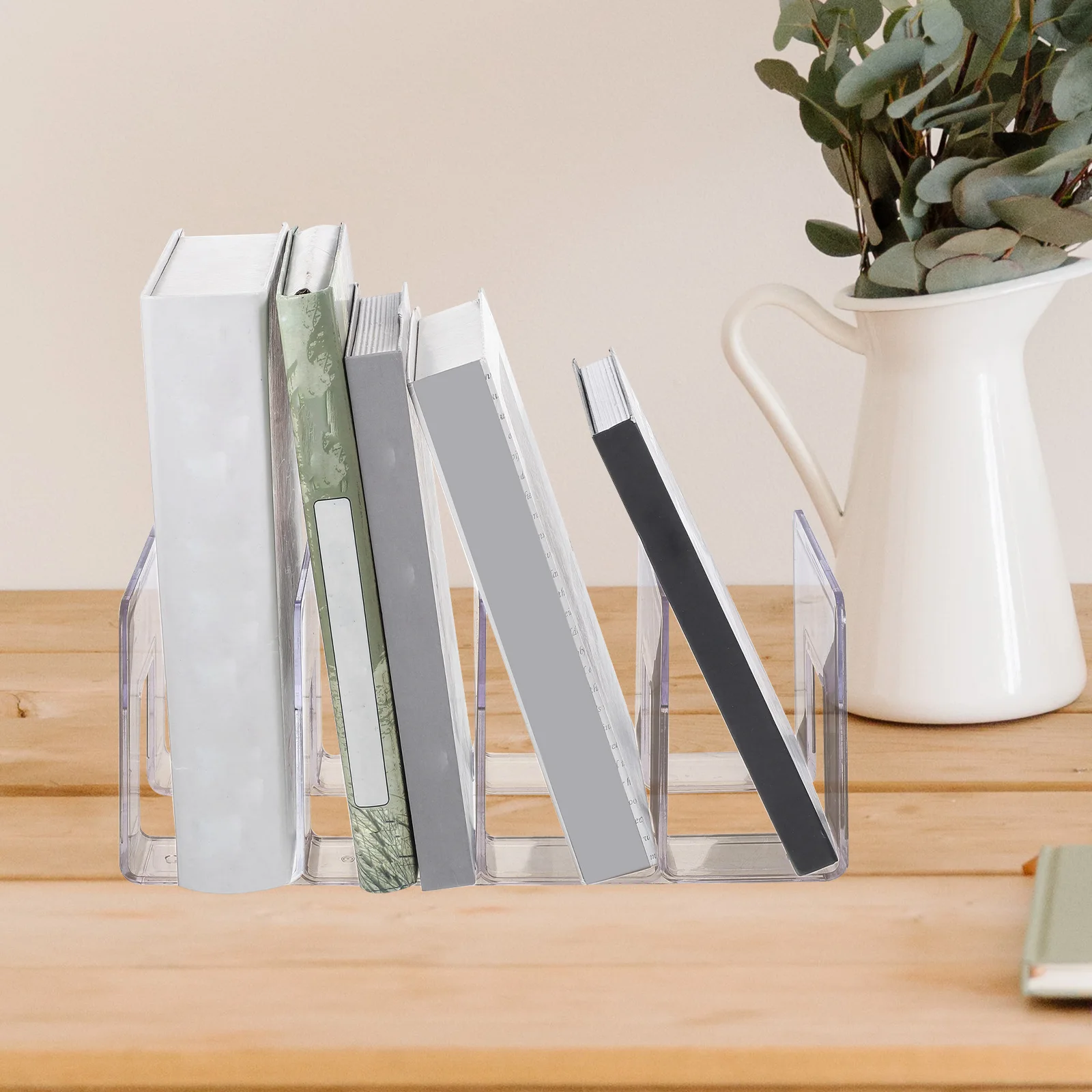 

Desktop Document Storage Rack Organizer for Files Books Magazines with Modern File Holder Stand Multifunction Vertical Shelf