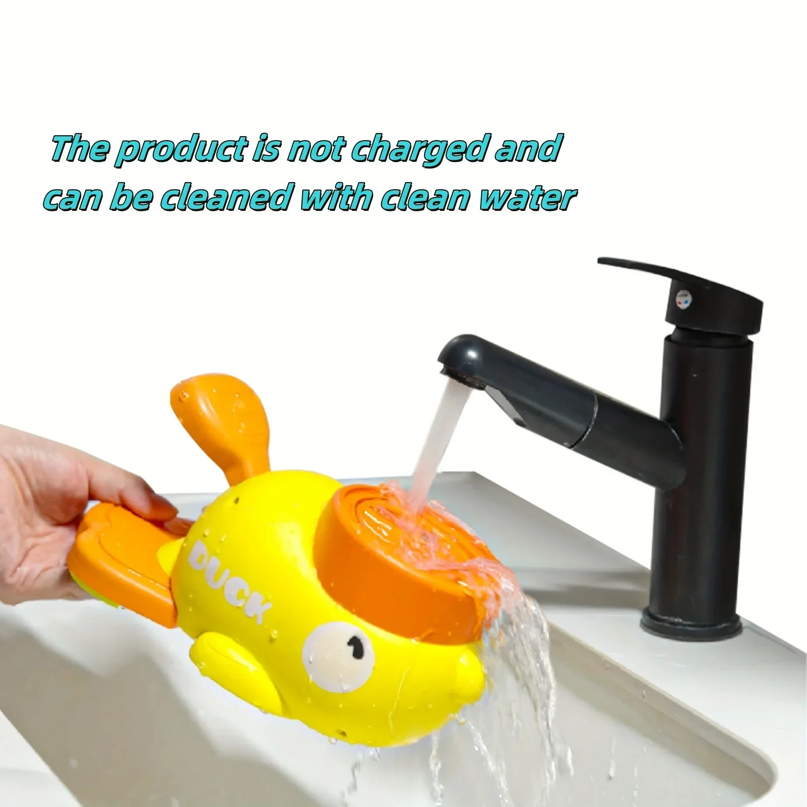 2O-Interactive Cat Feeder Toy, Interactive Cat Toy - No Battery Needed, Manual Press Food Dispenser for All Cats, Duck Design gallery 4