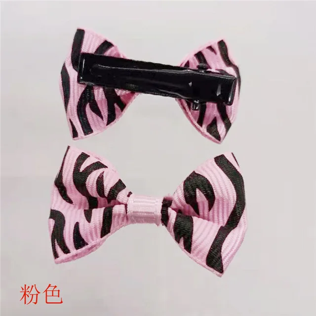 100Pcs Mini สุนัข Bow Hairgrips ผู้หญิงเสือดาวพิมพ์ทั้งห่อความปลอดภัยกิ๊ฟหนีบผมเด็ก Hairpins เครื่องประดับผม