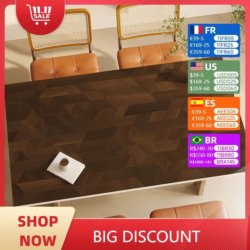 Imitation Wood Grain Decorate Dining Table Mats Easy To Clean PVC Waterproof Oil-proof Anti-scalding Soft Cushion TV Cabinet Mat