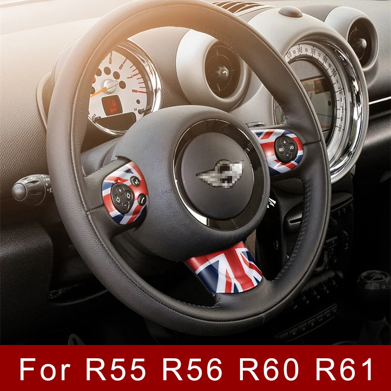 For Mini Cooper Steering Wheel Cover Interior Decoration Accessories Stickers for R55 R56 R57 R58 R59 R60 JCW Clubman Countryman