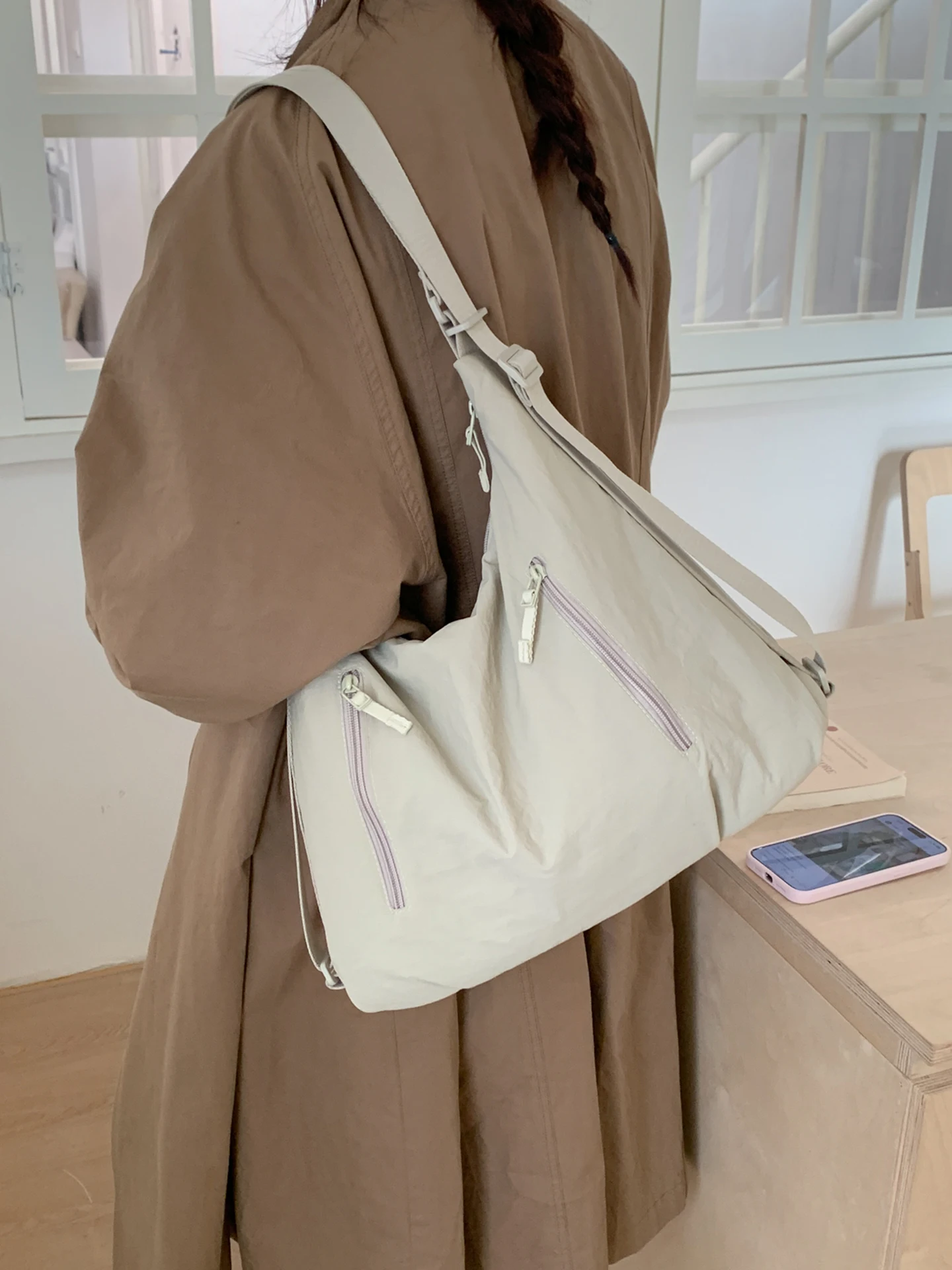 Multi-Functional Nylon Tote Bag Large Capacity Commuter Three-Use Crossbody Bag Simple Commute to Work Thick Backpack
