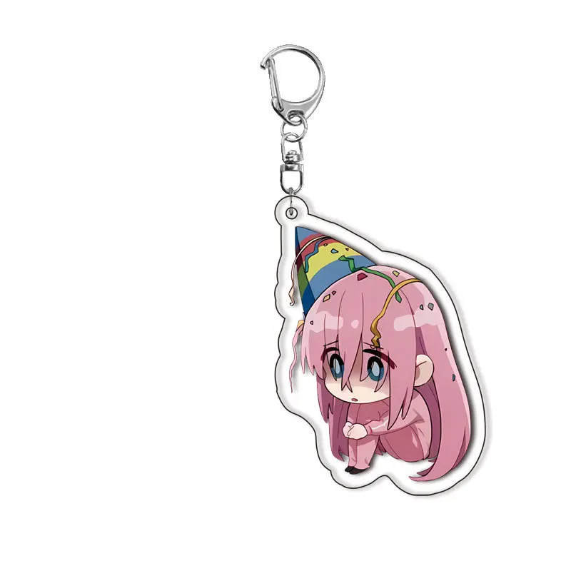 أنيمي كاواي بوتشي الصخرة! Gotoh Hitori جرلي القلب سلسلة مفاتيح مصنوعة من الأكريليك زينة حقيبة كرتونية سحر حلي معلقة الهدايا #2