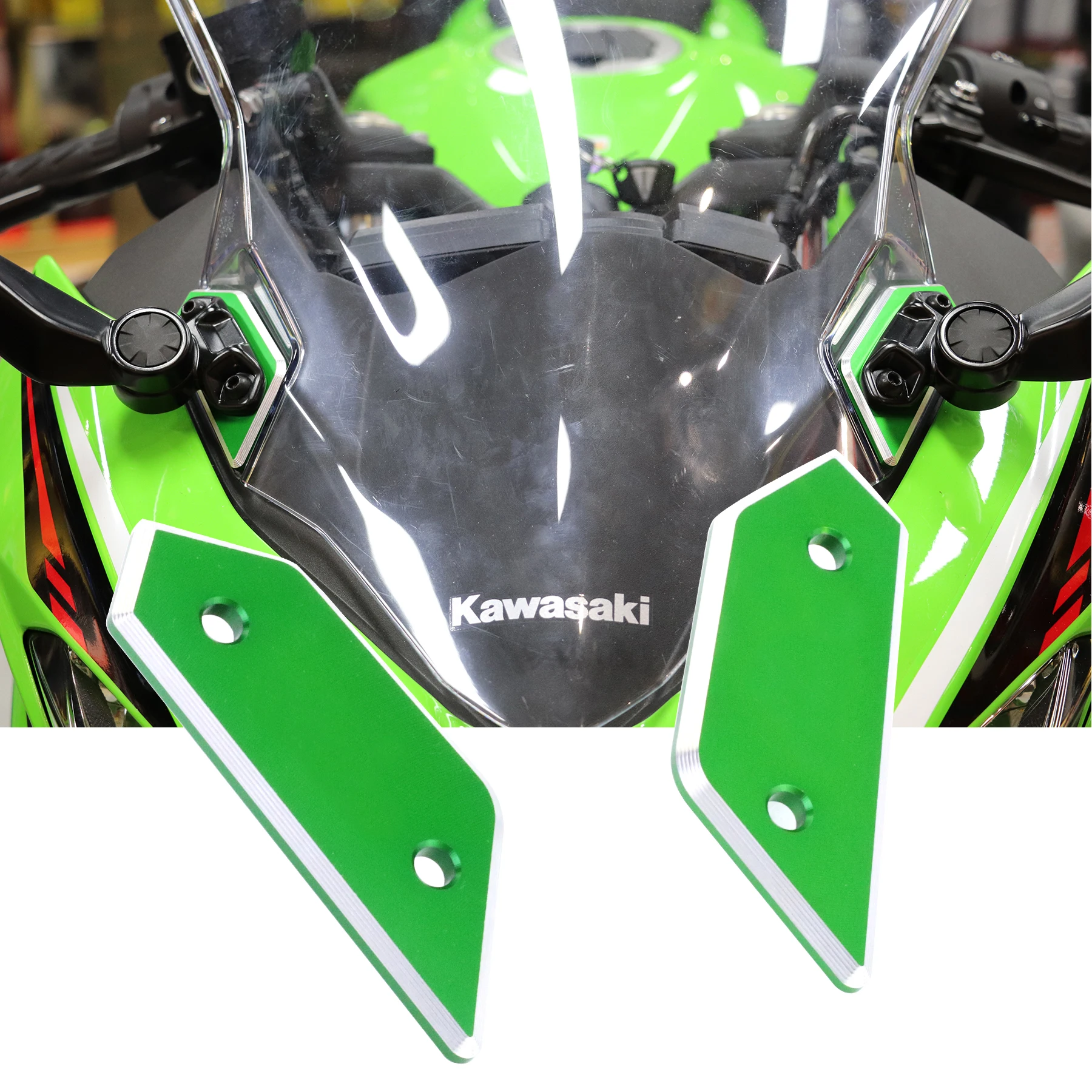 Motorcycle CNC Rearview Mirror Block Off Plates Decorative Cover Mirror Hole Cap Base for Kawasaki NINJA400 Ninja 400 / 650