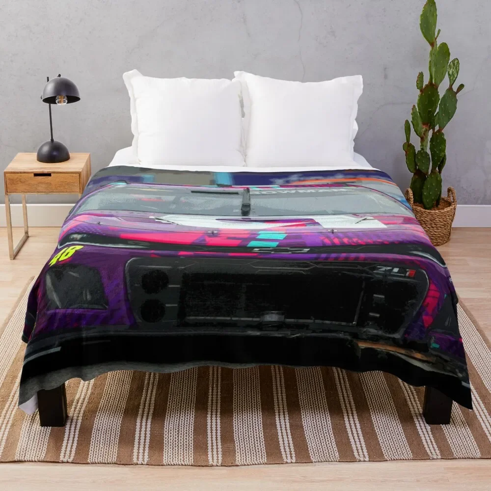 

Alex Bowman racing on the Chicago street course 2024 abstract Throw Blanket Luxurious Soft Fuzzy Blanket for Sofa Bed