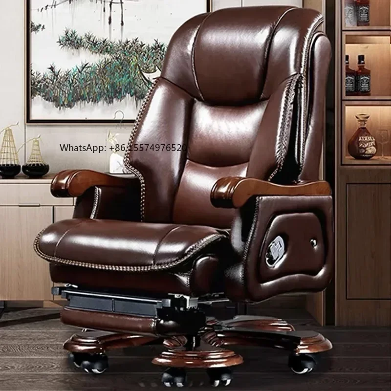 2026 Hot Selling#i Chinese Boss Chair Business leather CEO Office chair with massage pedal, lie down,ergonomics - view 2