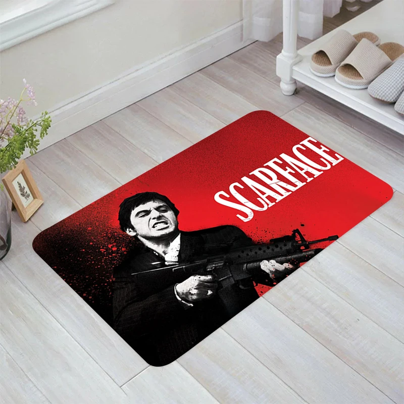 

S-Scarface Movie Floor Mat Rugs Carpets Balcony Kitchen Carpet Room Mats Doormat Entrance Door Home Foot Rug Bathroom Bath House