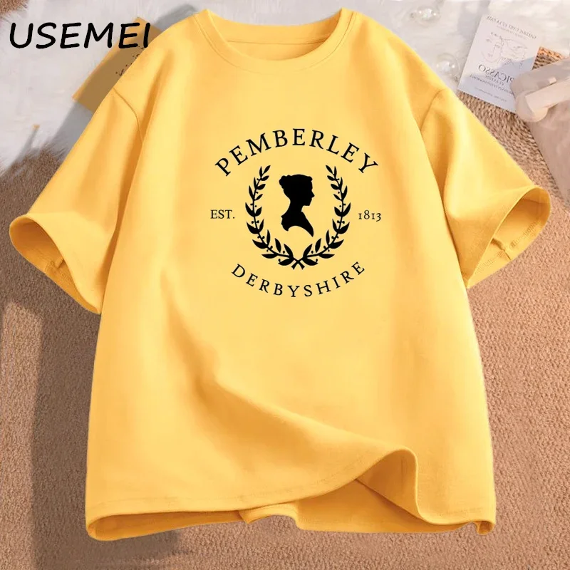 Pemberley Pride and Prejudice T-shirt Women Obstinate Headstrong Book Lover T Shirt Casual Cotton Graphic T Shirts Women Clothes