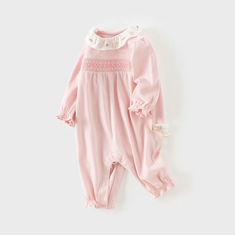 Dave Bella Baby Jumpsuit Newborn Creeper 2025 Spring New Casual Girl's Baby Cotton Romper Comfortable Sweet Lovely DB3242408