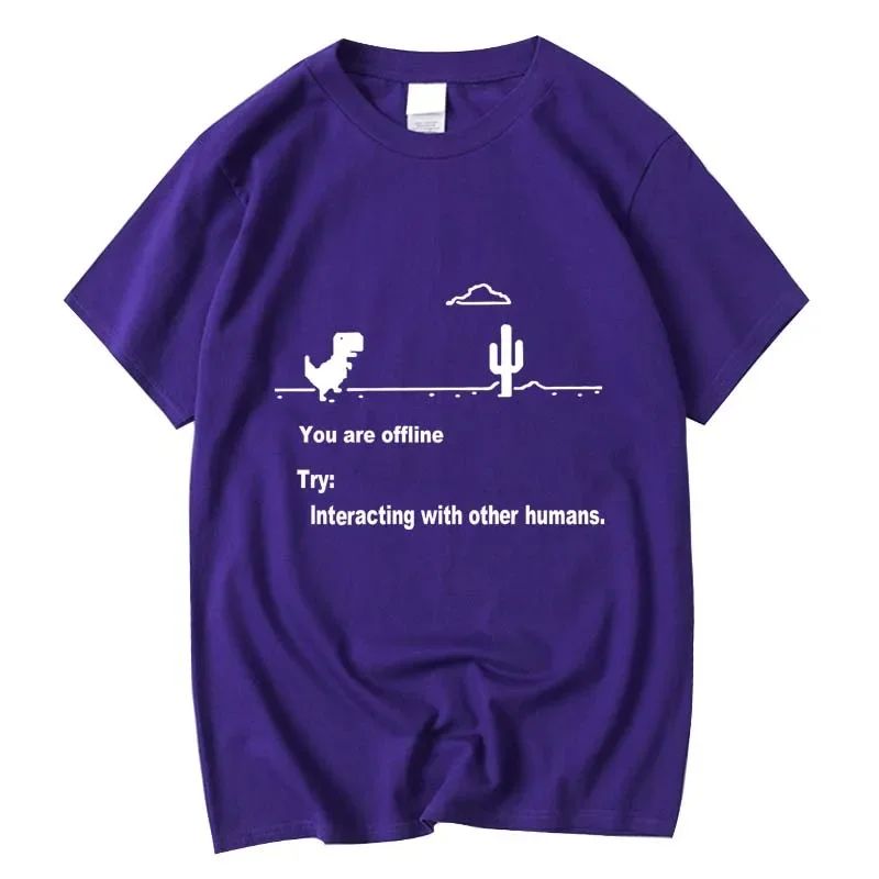 Men's High Quality Cotton Blend Funny Dinosaur Print T Shirt Loose O-neck Men Tshirt Short Sleeve T-shirt Male Tees Tops view 5