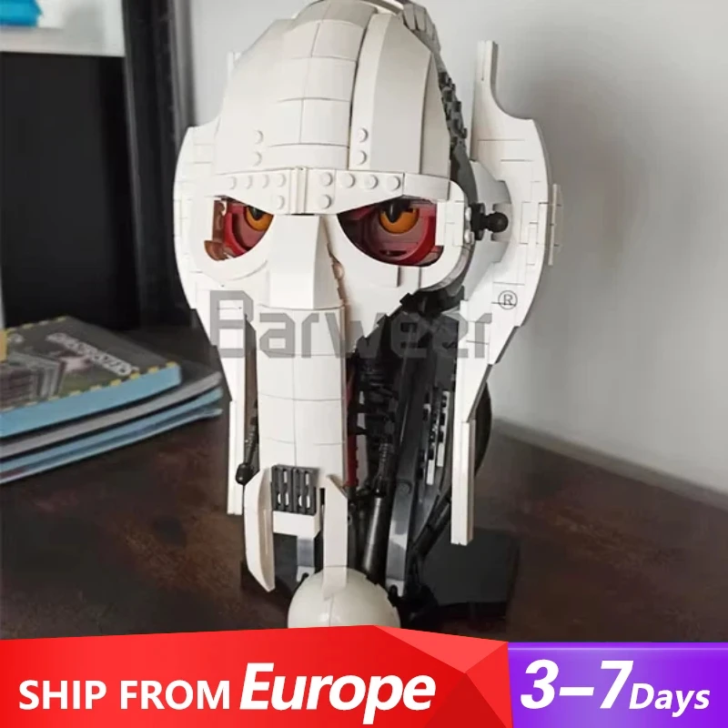 MOC – blocs de construction de casque général de guerre spatiale, modèle de figurine de film, idée de décoration de bureau, jouets d'assemblage à monter soi-même, cadeaux pour enfants