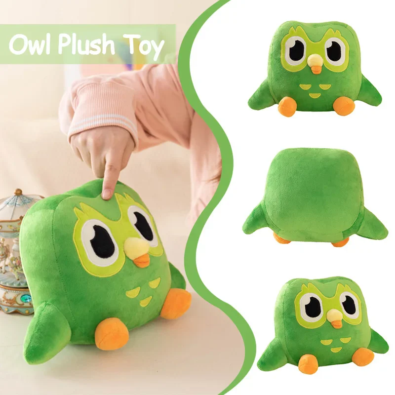 Juguete de peluche de búho verde, peluche suave de búho regordete, muñeco de Animal de dibujos animados, almohada, decoración de habitación, juguete de regalo para chico, bebé y adulto