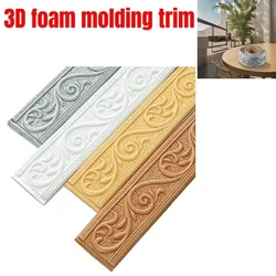 3D Wall Trim Line Skirting Sticker Self-Adhesive Vinyl Wall Trim Sticker 230*5*0.4cm Household Waterproof Baseboard Wall-paper