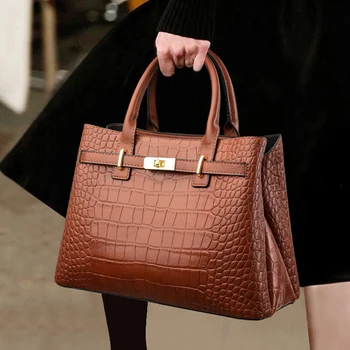 3-warstwowa damska pojedyncza torba na ramię 2024 miękka skórzana designerska torebka markowa torba z grubej bawełny o dużej pojemności codzienne torebki damskie główne