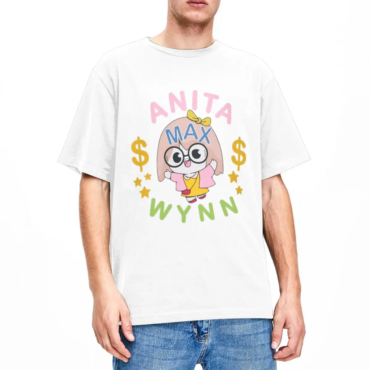 Men Women Shirts Anita Max Wynn Cartoon Merchandise Novelty Cotton Short Sleeve Funny Meme T Shirt O Neck Tops Graphic Printed