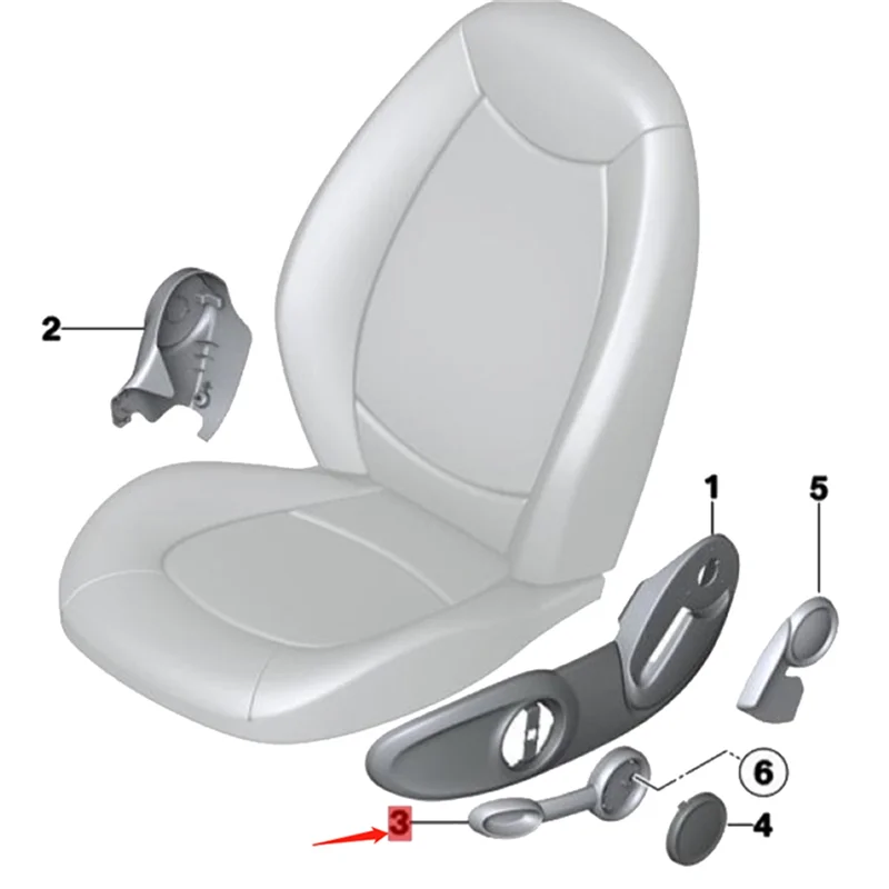 AU28-Car Front Seat Handle 52109802699 For BMW MINI Countryman R60 Cooper Seat Adjuster Handle Exterior Puller Holder