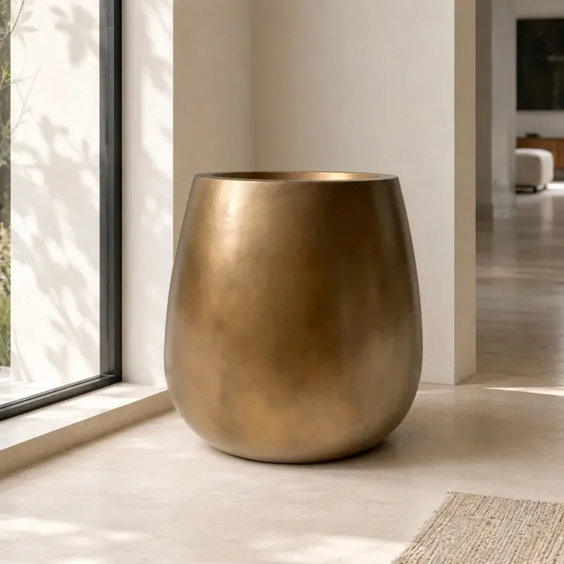 Modern Minimalist Resin Flower Pot Luxury Home Decor Large Floor Planter for Hotel Lobby Exhibition Hall Decoration Wholesale
