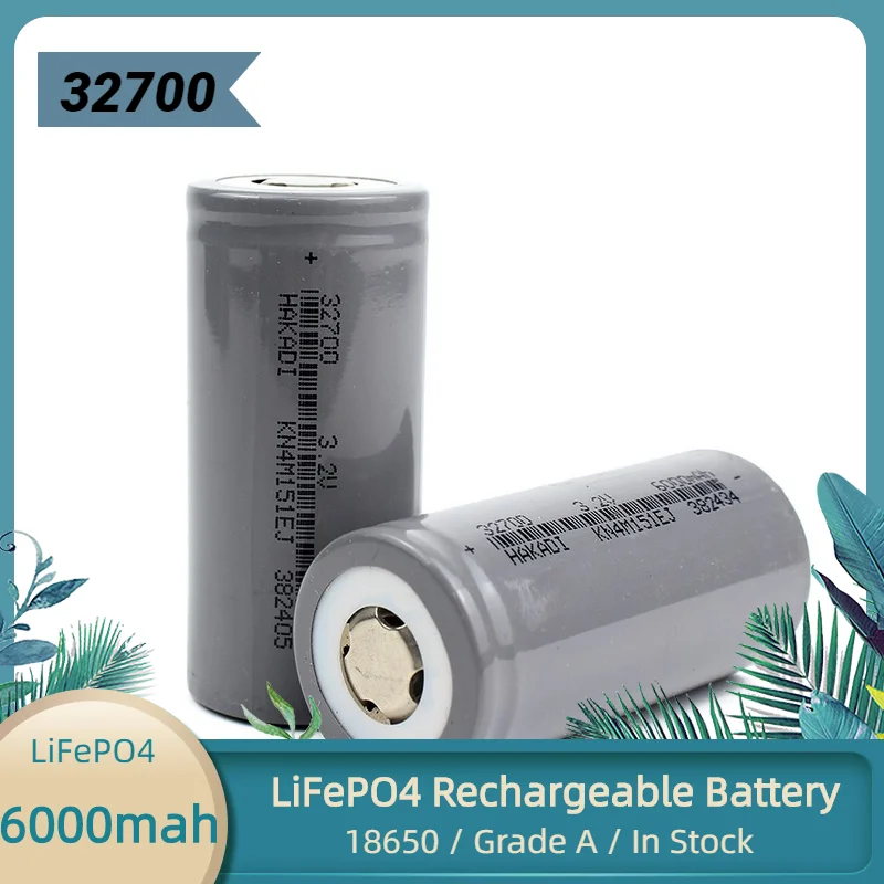 NEW LiFePO4 Battery 3.2V 6000mAh 32700 19.2WH 6AH Discharge Long Cycle Life Rechargeable Battery For DIY Solar Energy E-bike