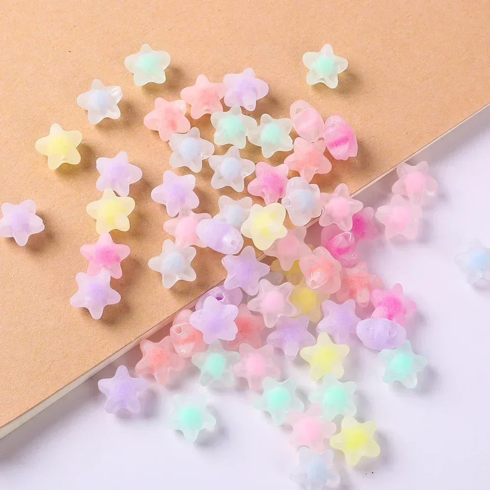 

20pc Acrylic Five-Pointed Star Beads Matte Transparent Shape Beads For Jewelry Making Diy Necklace Bracelet Earrings Accessories